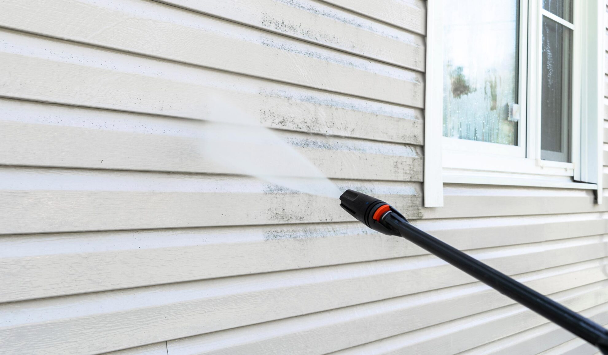 pressure washer close up cleaning house siding exteriors bellbrook oh
